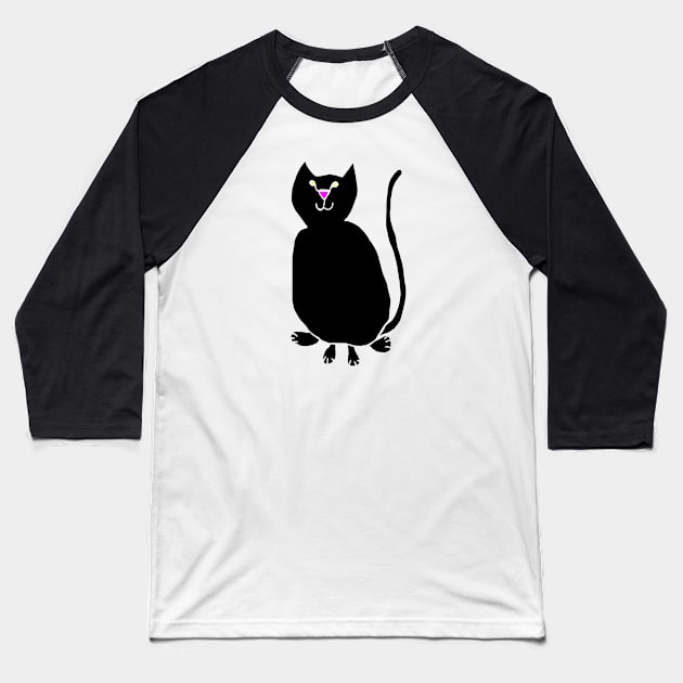 Cat Hiding in Plain Sight Baseball T-Shirt by ellenhenryart